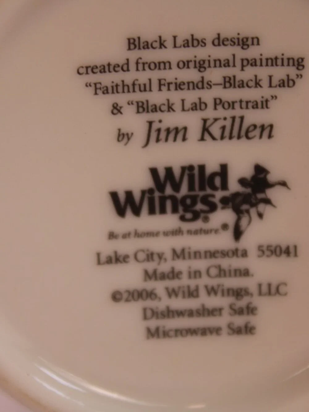 Faithful Friends-Black Lab Portrait Jim Killen Wild Wings Coffee/Tea Mugs x4